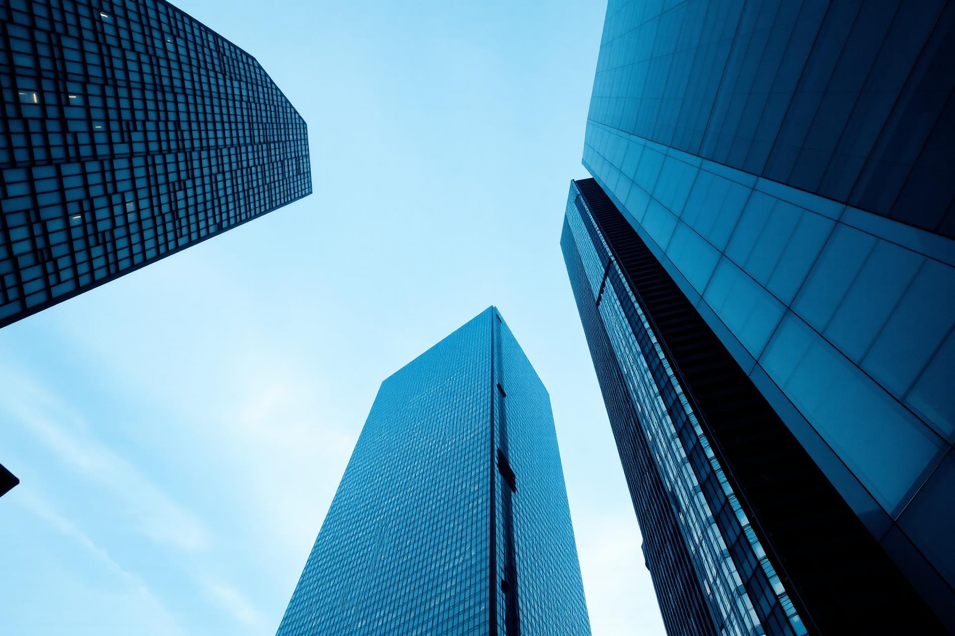 Modern financial district skyline